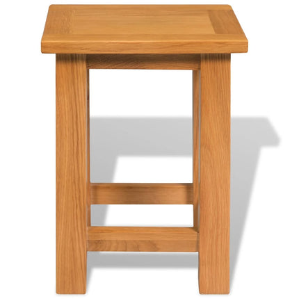 Table D'appoint 27 X 24 X 37 Cm Bois De Chêne Massif Vert