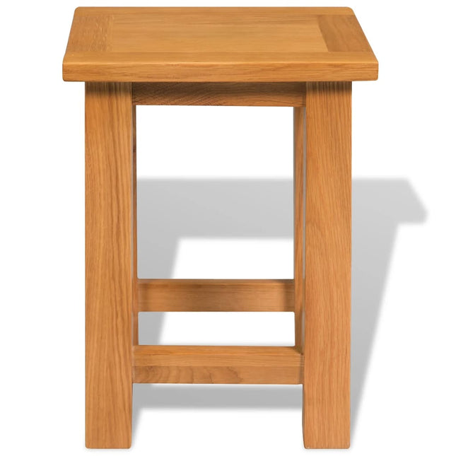 Table D'appoint 27 X 24 X 37 Cm Bois De Chêne Massif Vert