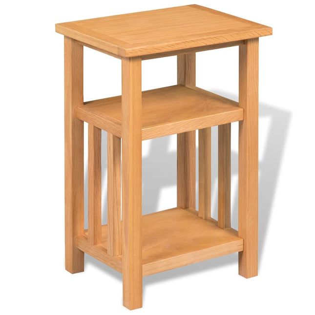 Table D'appoint Avec Étagère À Revues Chêne Massif 27X35X55 Cm Vert