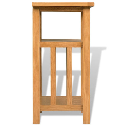 Table D'appoint Avec Étagère À Revues Chêne Massif 27X35X55 Cm Vert