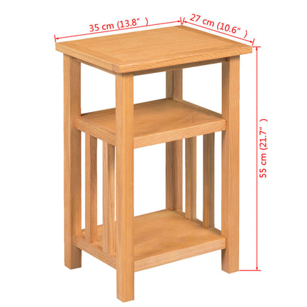 Table D'appoint Avec Étagère À Revues Chêne Massif 27X35X55 Cm Vert