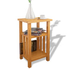 Table D'appoint Avec Étagère À Revues Chêne Massif 27X35X55 Cm Vert