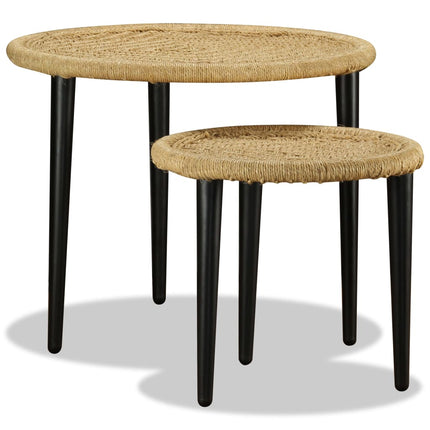 Table Basse 2 Pcs Détails Tissés Chindi
