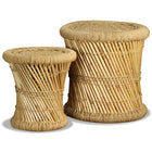 Tabourets Avec Détails Chindi Lot De 2 Bambou