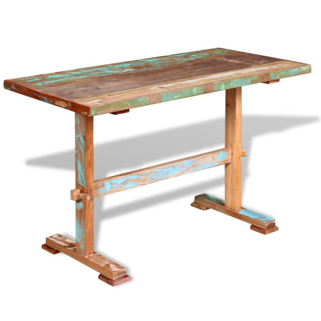 Table À Manger Sur Pied Bois De Récupération Massif 120X58X78Cm