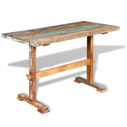 Table À Manger Sur Pied Bois De Récupération Massif 120X58X78Cm