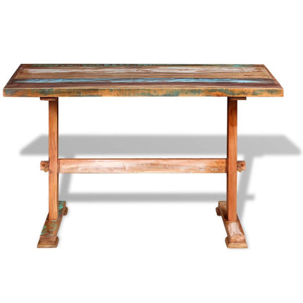 Table À Manger Sur Pied Bois De Récupération Massif 120X58X78Cm