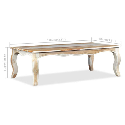 Table Basse Bois Massif 110X60X35 Cm