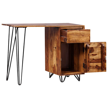 Bureau Avec 1 Tiroir Et 1 Armoire Bois Massif