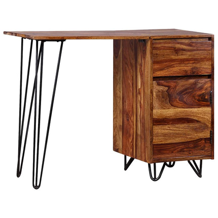 Bureau Avec 1 Tiroir Et 1 Armoire Bois Massif