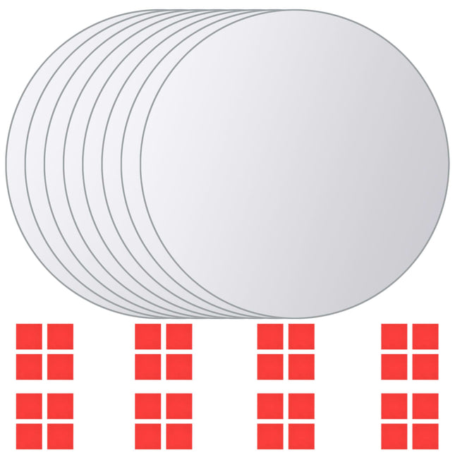 Carreau De Miroir 8 Pcs Rond Verre