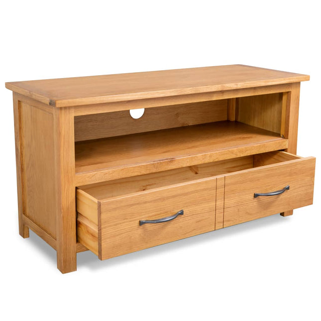 Meuble Tv 90X35X48 Cm Bois De Chêne Massif