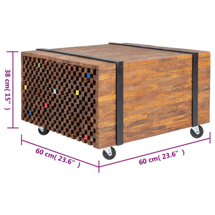 Table D'appoint En Teck 60 X 60 X 38 Cm