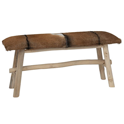Banc Cuir De Chèvre Teck