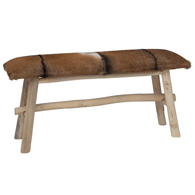 Banc Cuir De Chèvre Teck