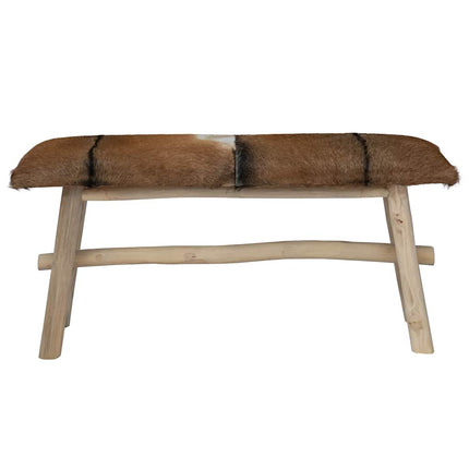 Banc Cuir De Chèvre Teck