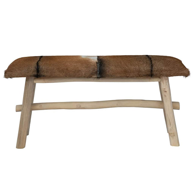 Banc Cuir De Chèvre Teck