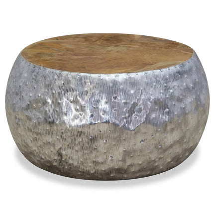 Table Basse Aluminium Teck 60X60X30 Cm
