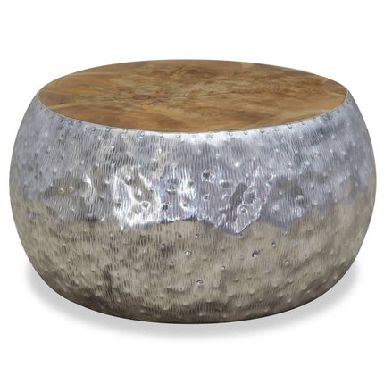 Table Basse Aluminium Teck 60X60X30 Cm