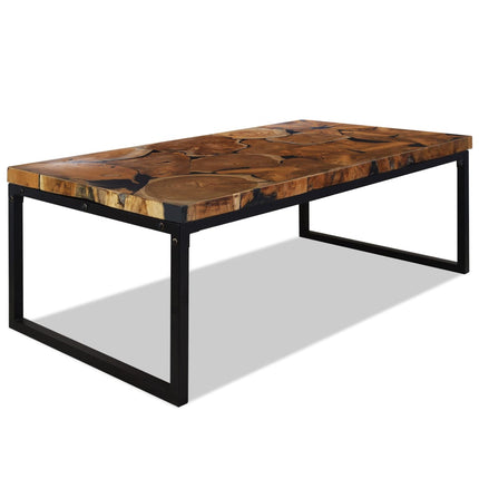 Table Basse Teck Résine 110X60X40 Cm