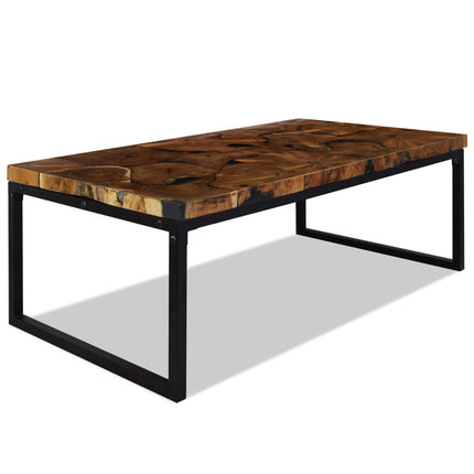 Table Basse Teck Résine 110X60X40 Cm