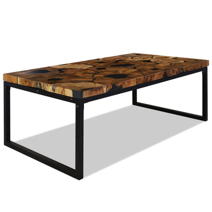 Table Basse Teck Résine 110X60X40 Cm