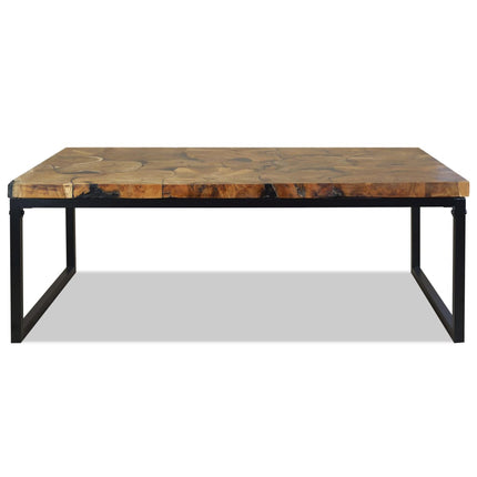 Table Basse Teck Résine 110X60X40 Cm