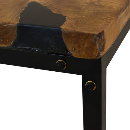 Table Basse Teck Résine 110X60X40 Cm