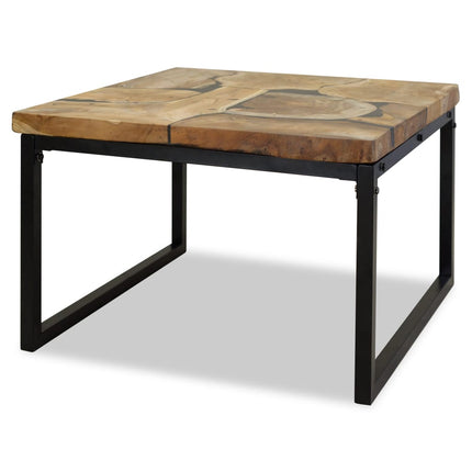 Table Basse Teck Résine 110X60X40 Cm