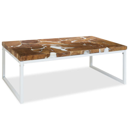Table Basse Teck Résine 110X60X40 Cm
