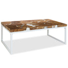 Table Basse Teck Résine 110X60X40 Cm