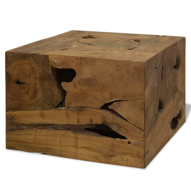 Table Basse 50X50X35 Cm Teck Véritable Marron