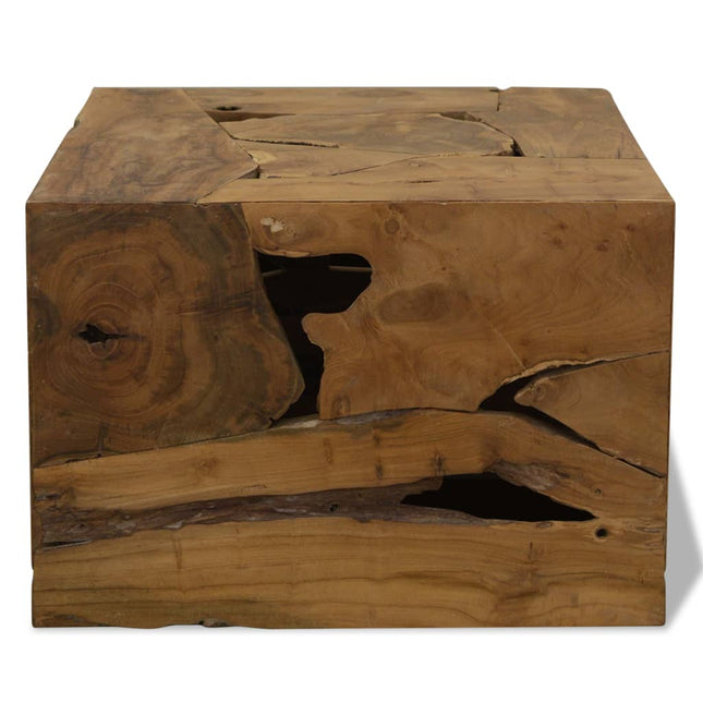 Table Basse 50X50X35 Cm Teck Véritable Marron