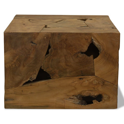 Table Basse 50X50X35 Cm Teck Véritable Marron