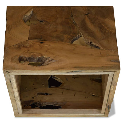 Table Basse 50X50X35 Cm Teck Véritable Marron