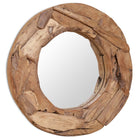 Miroir Décoratif Teck Rond