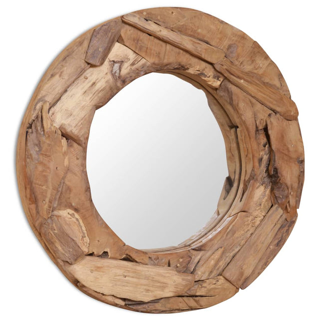 Miroir Décoratif Teck Rond
