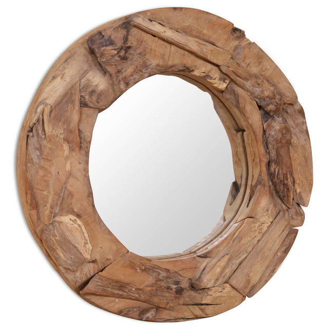 Miroir Décoratif Teck Rond