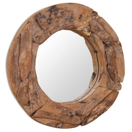 Miroir Décoratif Teck Rond