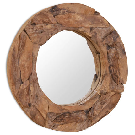 Miroir Décoratif Teck Rond