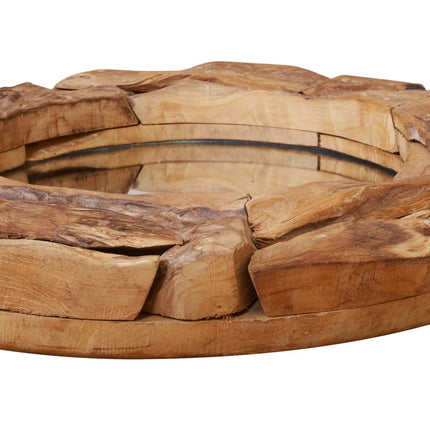 Miroir Décoratif Teck Rond