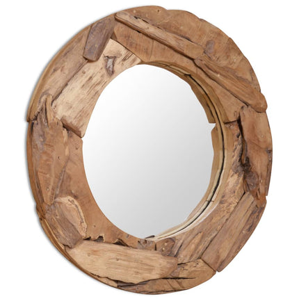 Miroir Décoratif Teck Rond