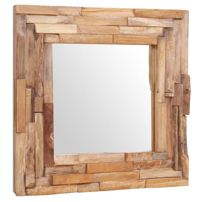 Miroir Décoratif Teck Carré