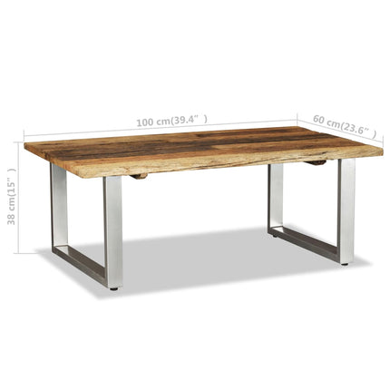Table Basse Bois De Récupération Massif 100X60X38 Cm