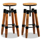 Tabourets De Bar Lot De 2 Bois De Manguier Massif
