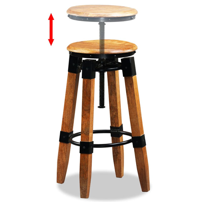 Tabourets De Bar Lot De 2 Bois De Manguier Massif
