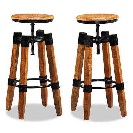 Tabourets De Bar Lot De 2 Bois De Manguier Massif