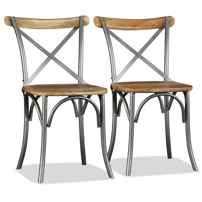 Chaises À Manger Lot De 2 Bois Solide De Manguier