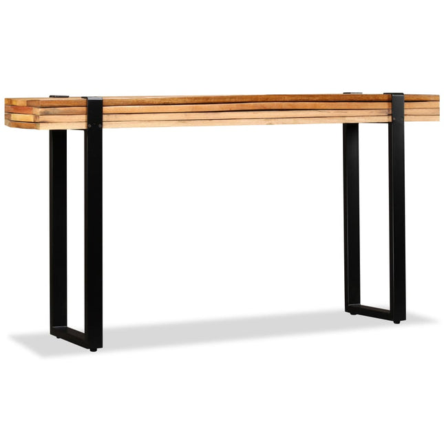 Table Console Bois De Récupération Massif Réglable