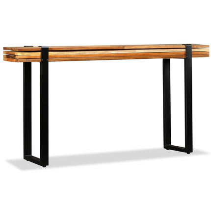 Table Console Bois De Récupération Massif Réglable